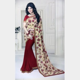 Vinay’s Soft Printed Georgette Sharee with all over rhine stone